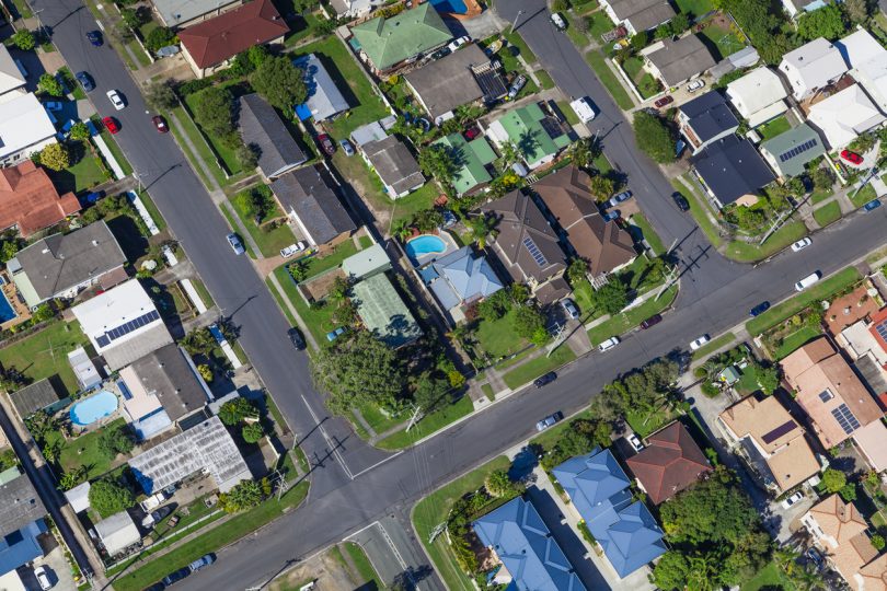 Ariel view of houses