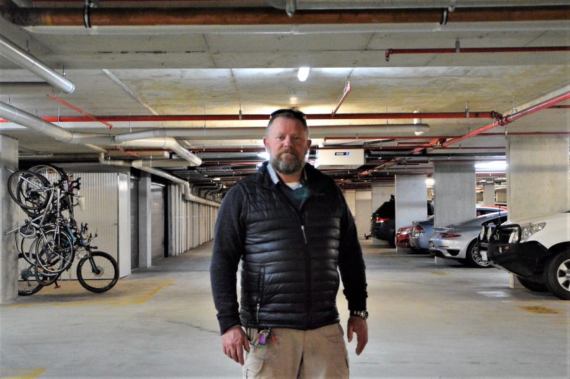 Alistair in the underground car park at The Pier.