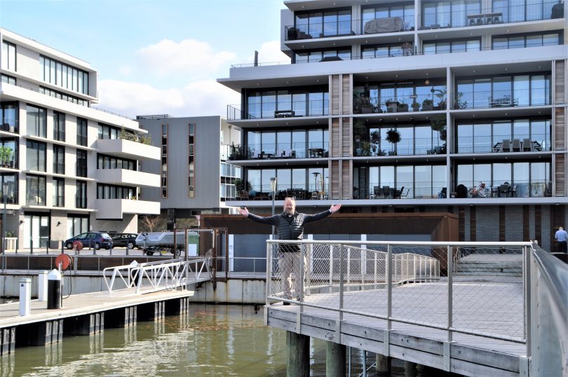 Alistair Scott in front of The Pier building which he manages at Kingston Foreshore. Photos: Glynis Quinlan.