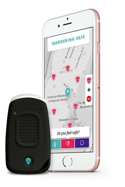 The WanderSafe, which can be paired to an app on your phone.