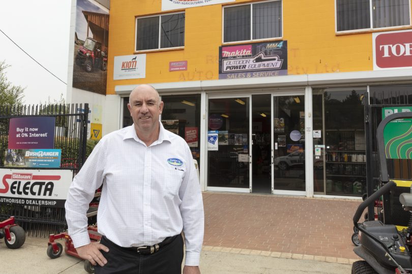 Paul Nicholl standing out the front of Bayldon Ag in Queanbeyan.