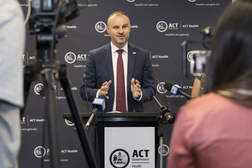 ACT Chief Minister Andrew Barr during press conference.