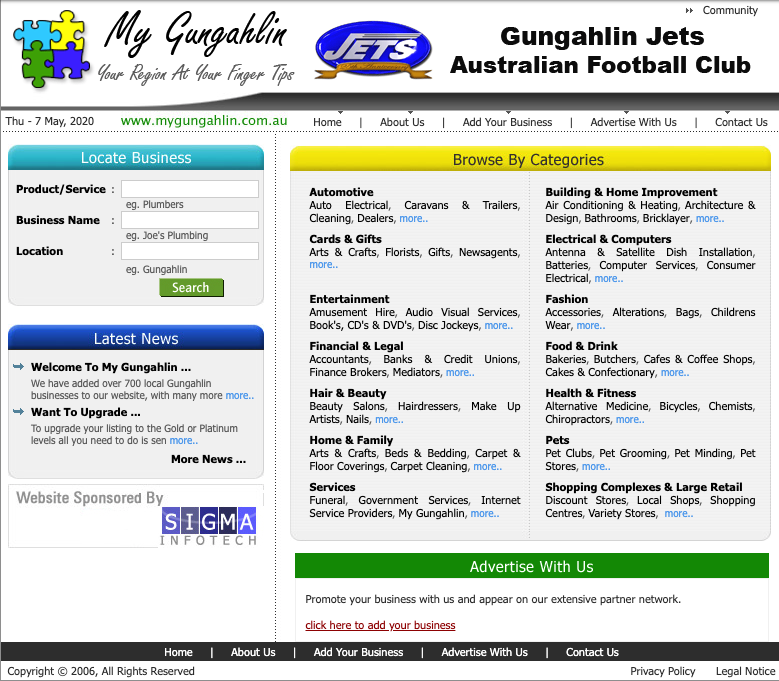 Original My Gungahlin website