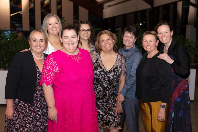 Eight women at Rubik3 Canberra Women in Business Awards event