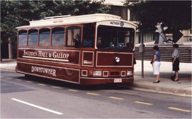 Snedden Hall & Gallop Downtowner bus service in 1990s.