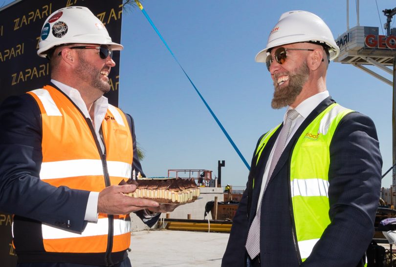 Geocon's Damon Smith and Nick Georgalis on building site