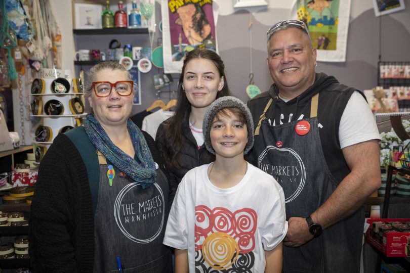 Fiona Lester and James Lester with two children at The Markets Wanniassa