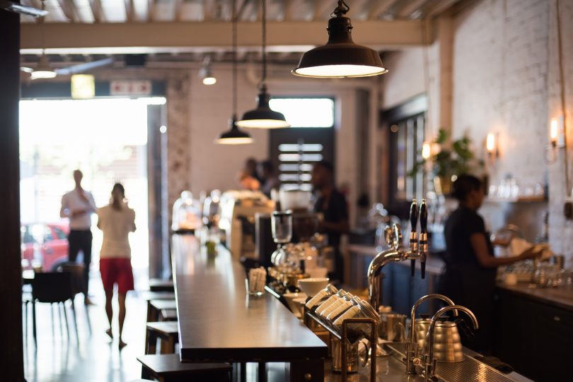 Interior of cafe