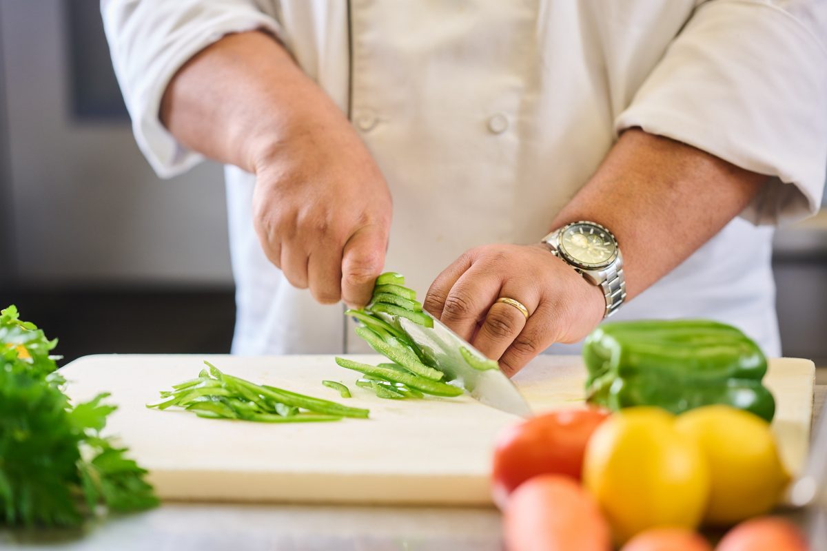 chef chopping vegetables