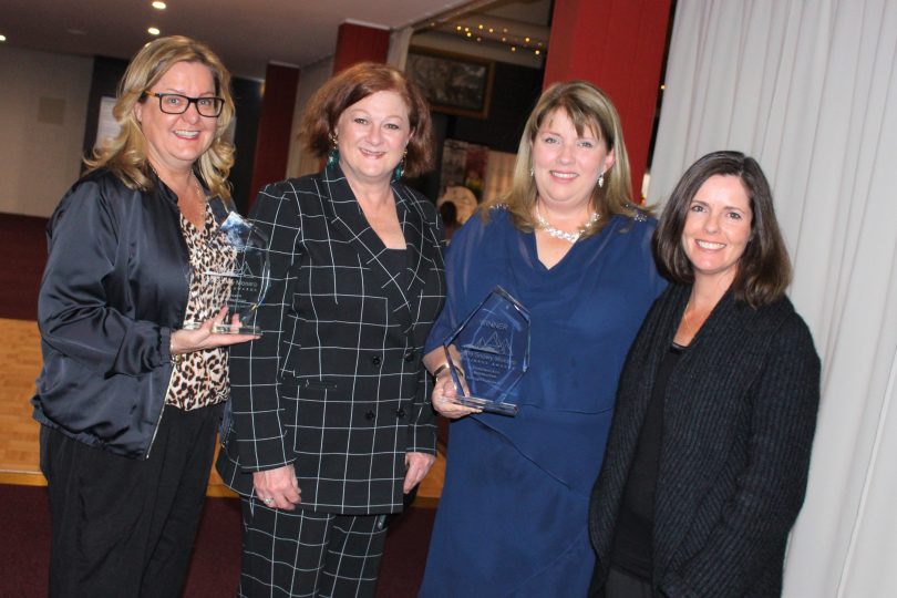 Annette Findlay, Lisa Mathes, Meagan Cutcliffe, Kirsten Farmer of Lake Light Sculpture. Photo: Ian Campbell.